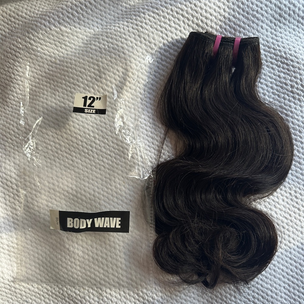 12 inch sew in body wave hair extension - dark brown